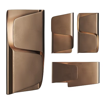 Stylish Modern Wall Sconce with Sleek Curved Metallic Finish for Contemporary Home Decor 3d model