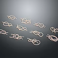 Scattered Metal Paper Clips In Various Shapes On Dark Background Surface