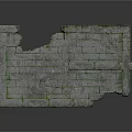 Architectural Gray Stone Floor With Irregular Shape And Broken Edges Covered In Green Moss 3d model