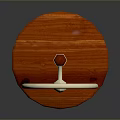 Functional Standing Towel Holder With Smooth Wooden Base And Circular Metal Ring