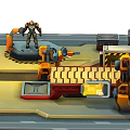 Modern Conveyor Isometric Mechanical Robot Assembling Conveyor 3d model