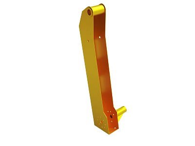 Golden Industrial Metal Mechanical Bracket Component With Holes And Fastening Parts 3d model
