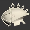 White Character Helmet Model Featuring Decorative Spikes And 3D Design