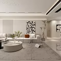 Modern Minimalist Living Room Interior With Soft Neutral Tones Cozy Sofa Set And Elegant Decorations