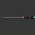 Futuristic Modern Weapon Featuring Colorful Grip Blue Purple Yellow Geometric Design