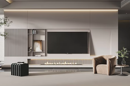 Modern TV background wall TV background 3d model