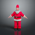 Old Man Dressed as Santa Claus in Red Costume with White Trim and Black Boots