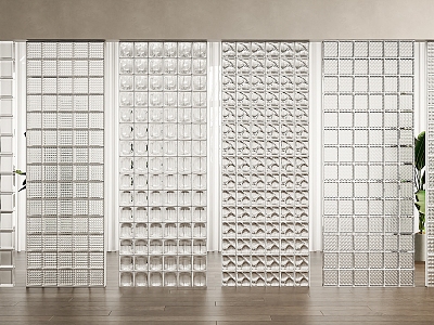 Modern glass brick partition glass brick partition wall glass partition glass brick carved glass brick 3d model