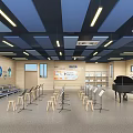 Style Function Classroom Orchestra Classroom 3d model