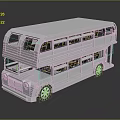 White Double Decker Bus Model With Double Deck Windows And Simple Design 3d model