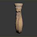 Furniture Display With Ancient Terracotta Vase Featuring Carved Patterns