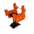 Orange Chicken Shaped Playground Spring Rider With Stable Base For Kids