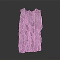 Natural Rock Scene Component With Brown Purple Surface Rough Texture And Green Moss