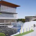 Modern Sales Office Building With Green Roof And Landscaped Outdoor Garden Areas