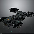 Futuristic Cosmic Spaceship with Multiple Thrusters Solar Panels and Detailed Structure 3d model