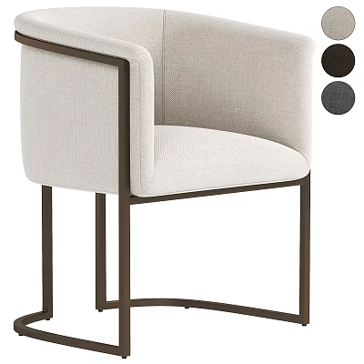 Modern Beige Accent Chair With Metal Frame And Multiple Color Options 3d model