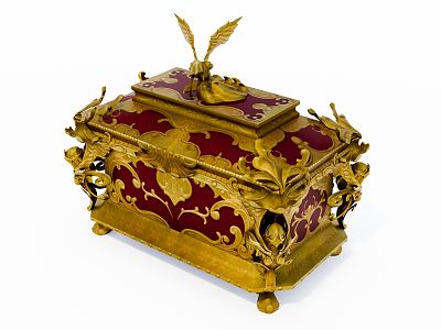 European-style treasure chest gold chest 3d model