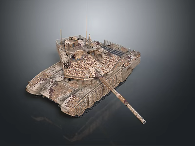 Advanced Military Tank With Camouflage Pattern Long Barrel And Heavy Armor 3d model