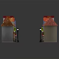 Charming Quaint Street Scene With Colorful Houses Cobblestone Path And Vintage Street Lamps