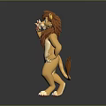 3D Cartoon Lion Character Design With Brown Mane Standing Pose And Friendly Paw Gesture