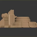 Copper Colored Futuristic Weapon 3D Model With Intricate Mechanical Structure And Launcher Design