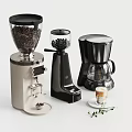 Modern Kitchen Appliances Coffee Grinder And Maker With Fresh Coffee Drink
