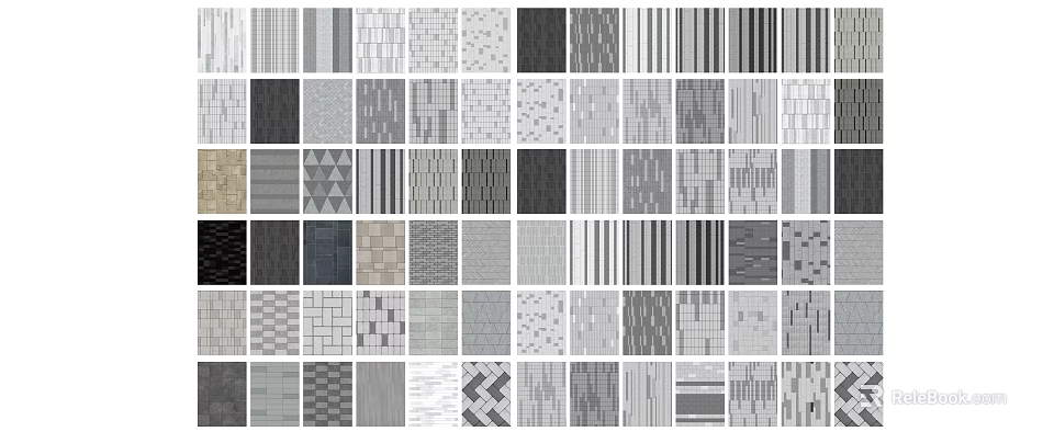 Square Paving Design Featuring Various Geometric Patterns And Modern Textures 3d model