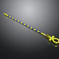 Long Pole With Yellow And Blue Stripes And Yellow Ring At The End