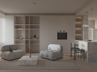 Modern Minimalist Small Apartment model