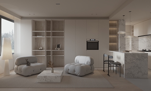 Modern Minimalist Small Apartment 3d model