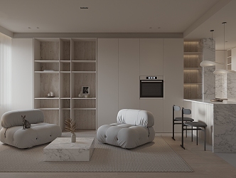 Modern Minimalist Small Apartment 3d model