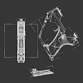 Disassembled WASP Pistol Weapon With Detailed Mechanical Parts And Components