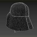 Black Darth Vader Themed Helmet With Vent Structure And Classic Look 3d model