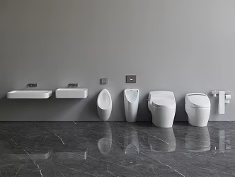 Modern toilet basin toilet combination 3d model