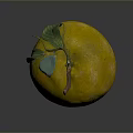 Fresh Ripe Yellow Pomelo Fruit With Green Leaves And Brown Stem