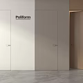 Modern Polliform Hinged Doors In White Light Gray Wooden For Interior Design