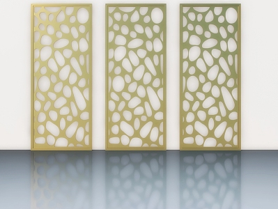 New Chinese-style Ornaments Screen Flower Screen Partition Ornaments 3d model