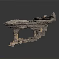 Natural Rock Sculptural Structure With Mushroom Like Forms And Stacked Layers