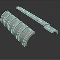 Gray Curved Architectural Components With Striped Surface For Building Design