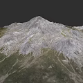 Detailed Microtopography 3D Terrain Model Featuring Mountain Slopes And Vegetation Cover