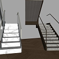 Modern Glass Handrail Stairs Stairs Steps Step Corner Stairs 3d model