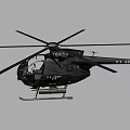 Black Military Helicopter With Transparent Cockpit And Rocket Launchers
