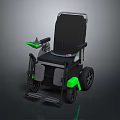 Electric Wheelchair as Daily Electrical Appliance with Black Green Frame Control Lever and Stable Wheels