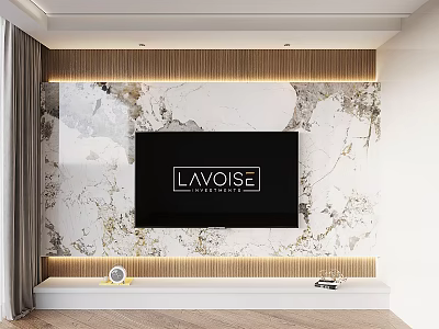 TV background living room rock plate grille TV background wall LCD TV cabinet 3d model