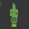 Ancient Chinese Terracotta Warrior Standing Figure With Armor For Historical Scene