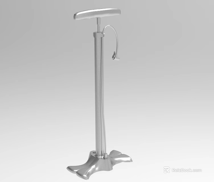 Adjustable Silver Medical Exam Lamp With Metal Stand And Stable Base 3d model 