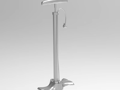 Adjustable Silver Medical Exam Lamp With Metal Stand And Stable Base 3d model