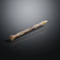 Carved Decorative Rod With Twisted Pattern And Shiny Reflective Surface 3d model