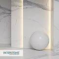 Marble Components in Modern Interior With White Sphere and Wall Panels