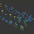 Vibrant Red And Yellow Floral Display With Green Leaves On Dark Background